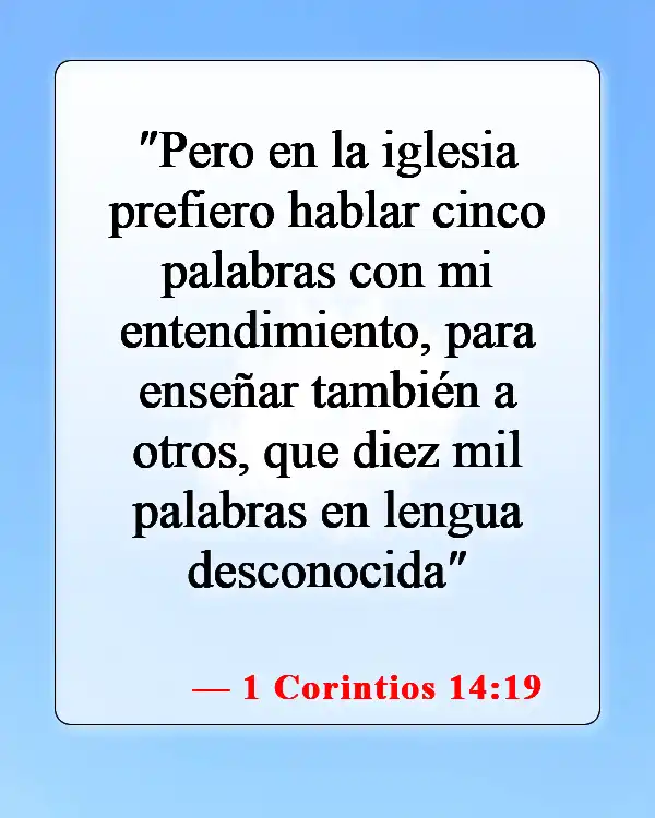 Versículos bíblicos sobre los dones espirituales (1 Corintios 14:19)