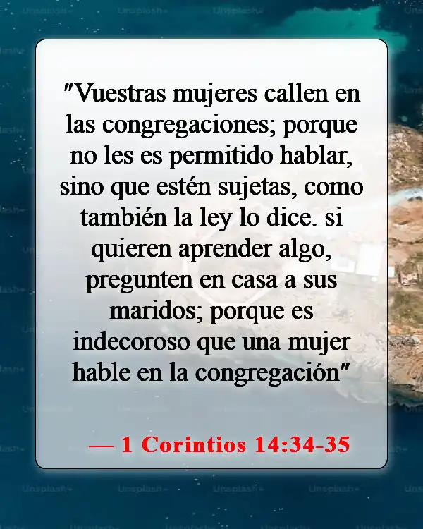 Versículos de la Biblia sobre mujeres cristianas (1 Corintios 14:34-35)