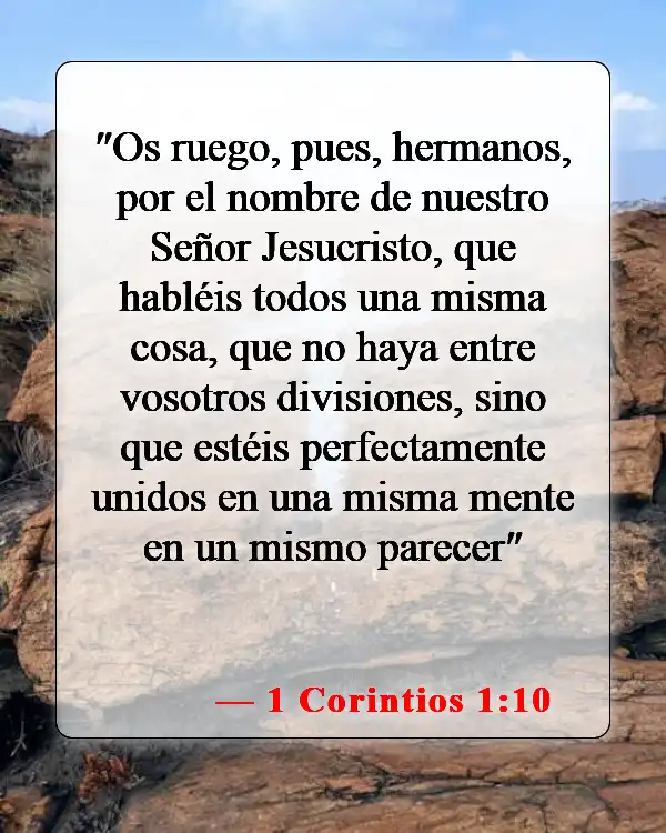 Versículos de la Biblia sobre la resolución de conflictos (1 Corintios 1:10)