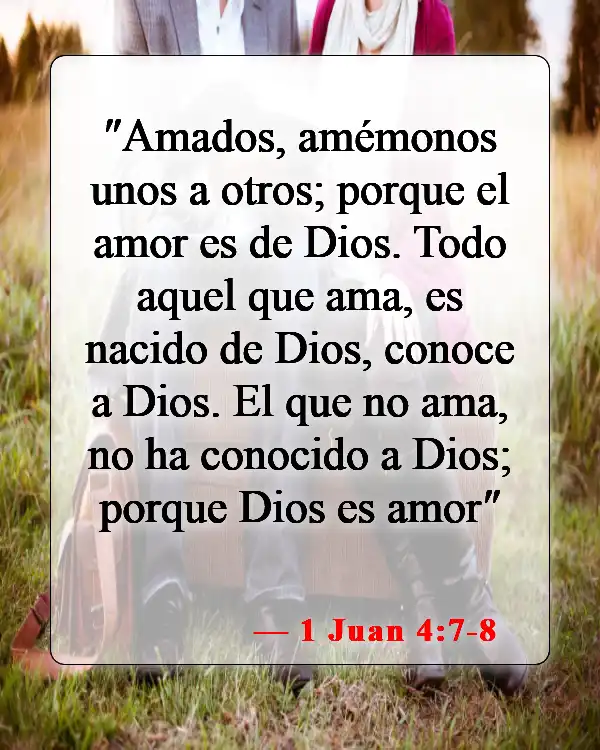 Versículos de la Biblia sobre el amor y los celos (1 Juan 4:7-8)