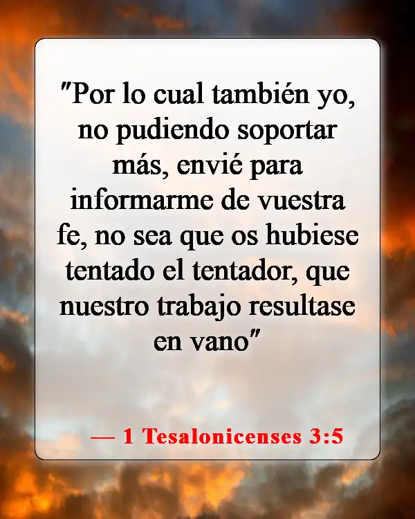 Versículos bíblicos sobre las tentaciones (1 Tesalonicenses 3:5)