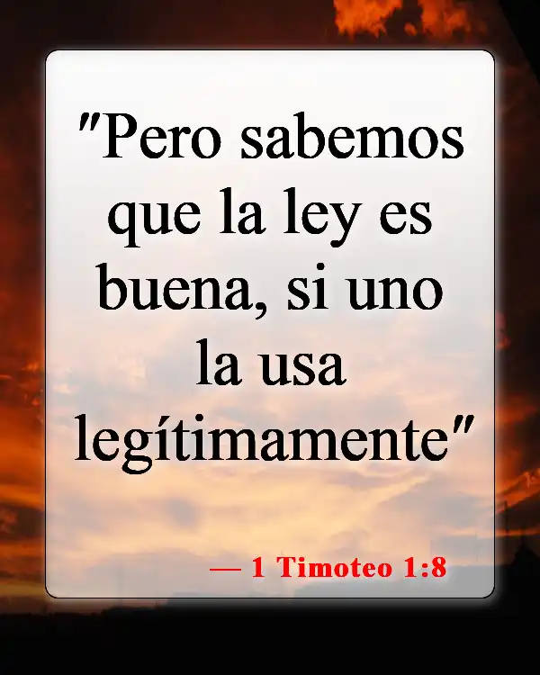 Versículos de la Biblia sobre el propósito de la ley (1 Timoteo 1:8)