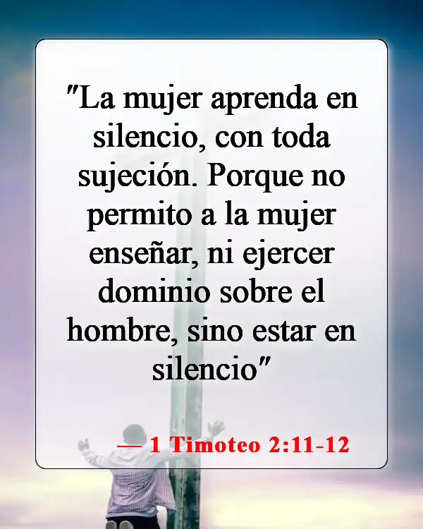 Versículos de la Biblia sobre mujeres cristianas (1 Timoteo 2:11-12)