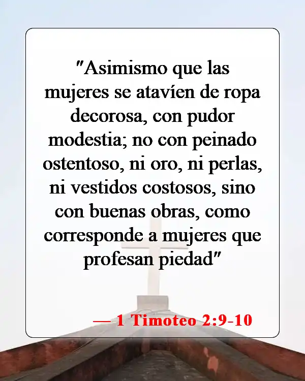 Versículos de la Biblia sobre mujeres cristianas (1 Timoteo 2:9-10)