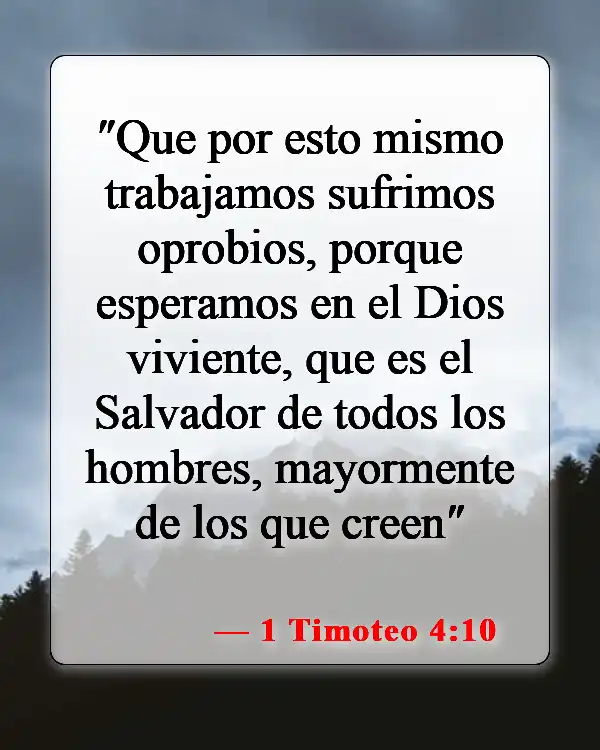 Versículos de la Biblia sobre encontrar esperanza (1 Timoteo 4:10)