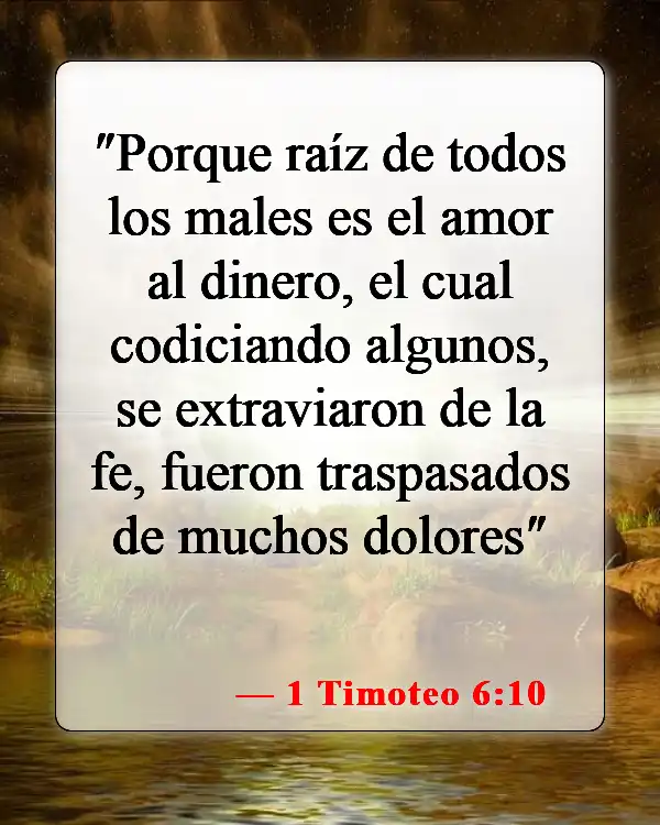 Versículos de la Biblia sobre el manejo del dinero (1 Timoteo 6:10)