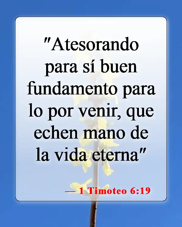 Versículos de la Biblia sobre la vida después de la muerte (1 Timoteo 6:19)