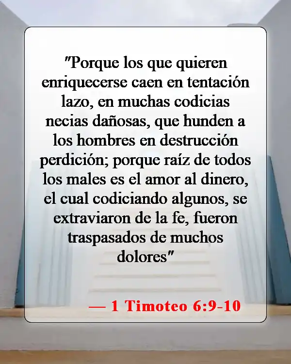 Versículos de la Biblia sobre los pensamientos malvados (1 Timoteo 6:9-10)