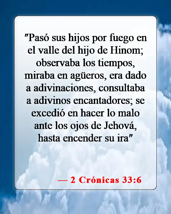 Versículos bíblicos sobre la adoración ancestral (2 Crónicas 33:6)