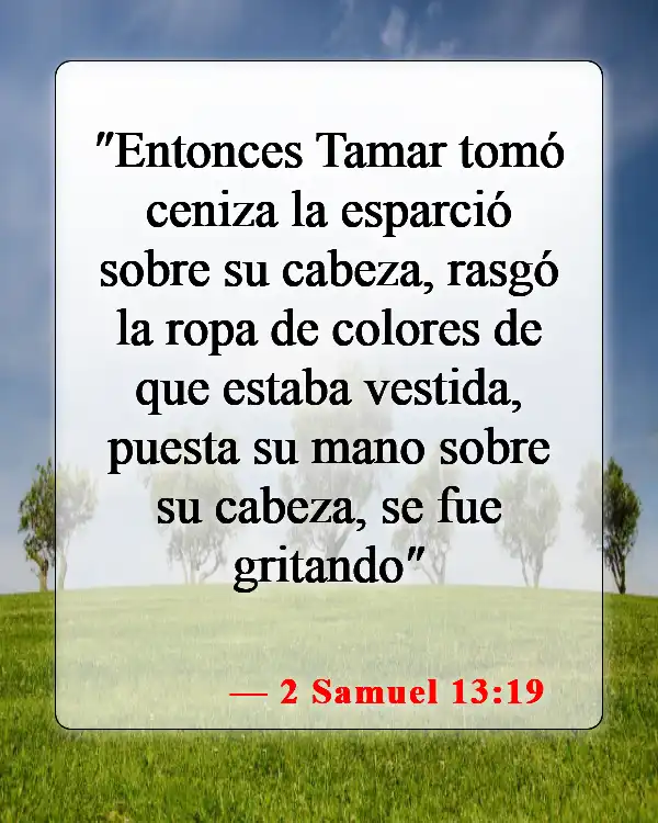 Versículos de la Biblia sobre cubrirse la cabeza (2 Samuel 13:19)
