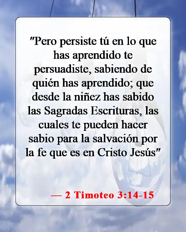 Versículos de la Biblia sobre padres e hijos (2 Timoteo 3:14-15)