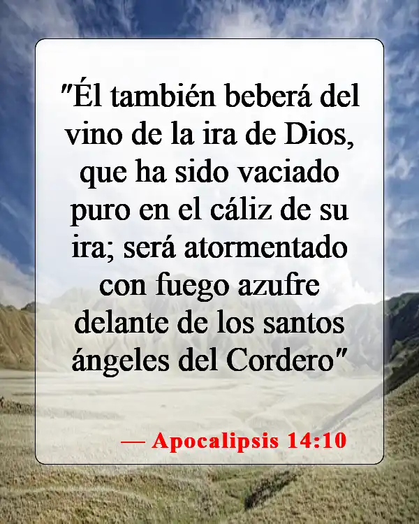 Versículos de la Biblia sobre ángeles y demonios (Apocalipsis 14:10)
