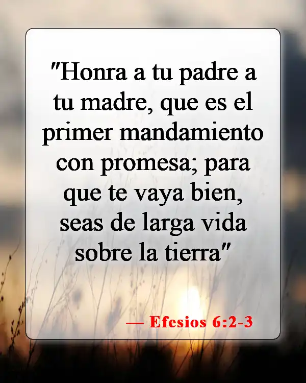 Versículos de la Biblia sobre los Diez Mandamientos (Efesios 6:2-3)