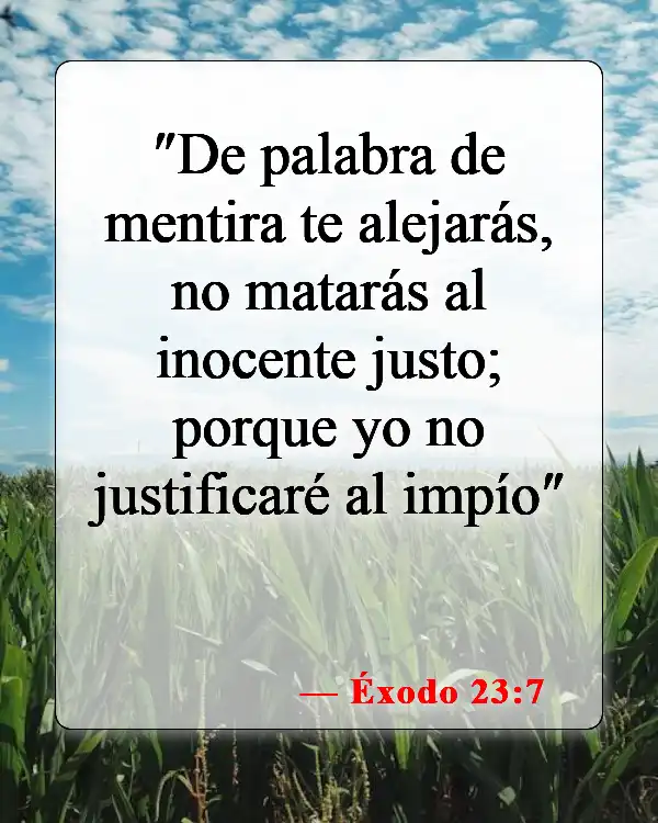 Versículos de la Biblia sobre el falso testimonio (Éxodo 23:7)
