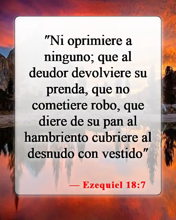 Versículos de la Biblia sobre Proveer para los Necesitados (Ezequiel 18:7)