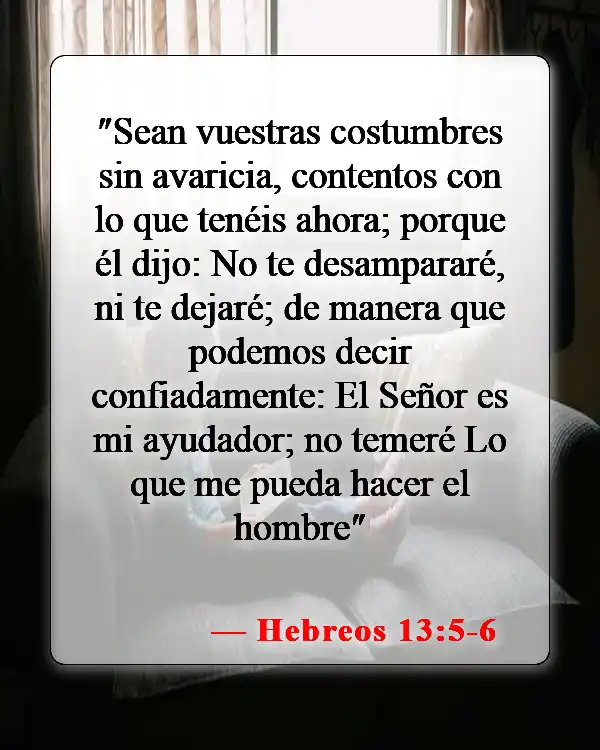 Versículos de la Biblia sobre cómo superar la decepción (Hebreos 13:5-6)