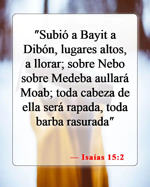 Versículos de la Biblia sobre el cubrimiento de la cabeza (Isaías 15:2)