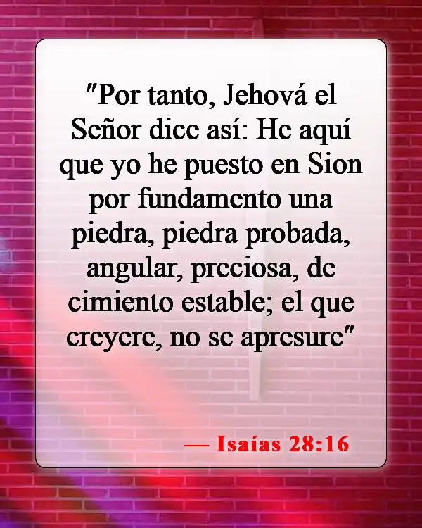 Versículos de la Biblia sobre ningún otro fundamento (Isaías 28:16)