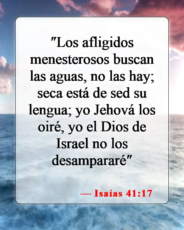Versículos de la Biblia sobre Jesús y los pobres (Isaías 41:17)