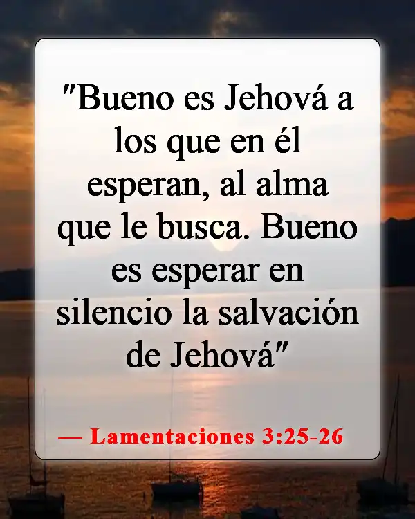 Versículos de la Biblia sobre buscar la voluntad de Dios (Lamentaciones 3:25-26)