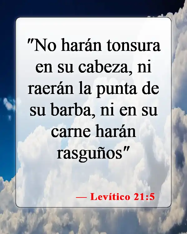 Versículos de la Biblia sobre la perforación del cuerpo (Levítico 21:5)
