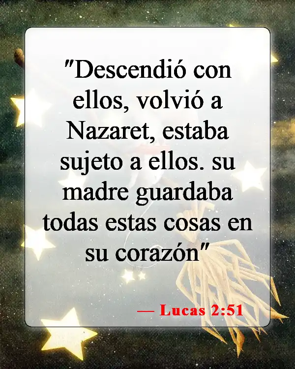 Versículos de la Biblia sobre honrar a los padres (Lucas 2:51)