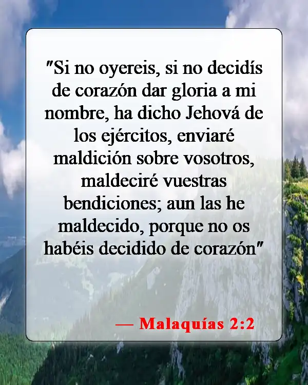 Versículos de la Biblia sobre bendiciones y maldiciones (Malaquías 2:2)