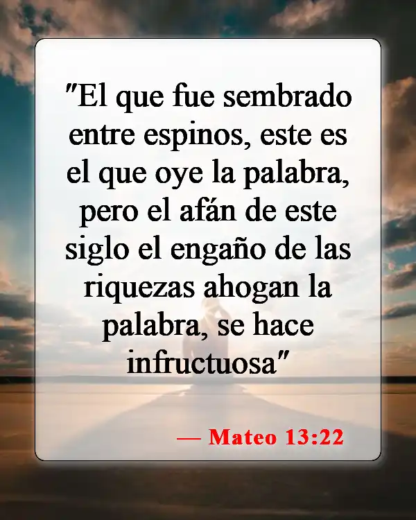 Versículos de la Biblia sobre la lotería (Mateo 13:22)