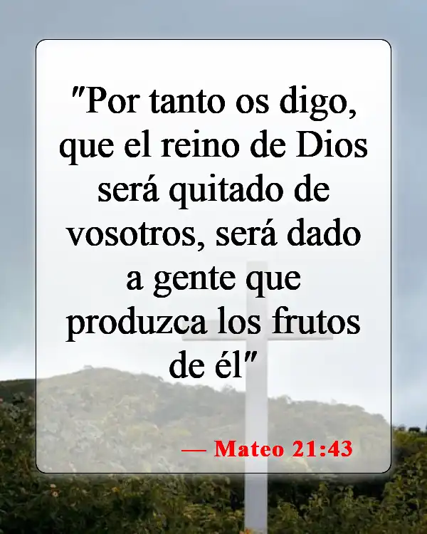 Versículos bíblicos sobre dar malos frutos (Mateo 21:43)