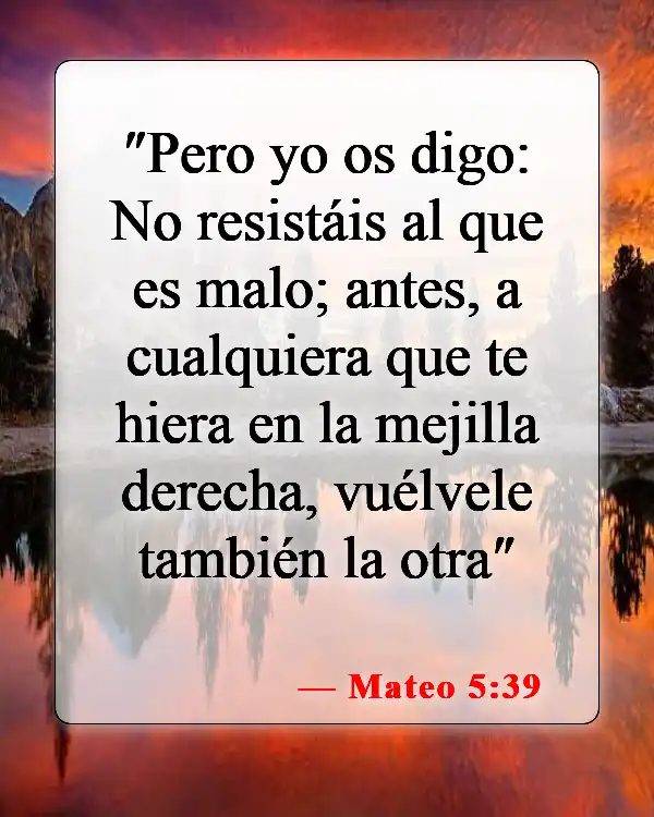 Versículos de la Biblia sobre cómo tratar con personas malvadas (Mateo 5:39)