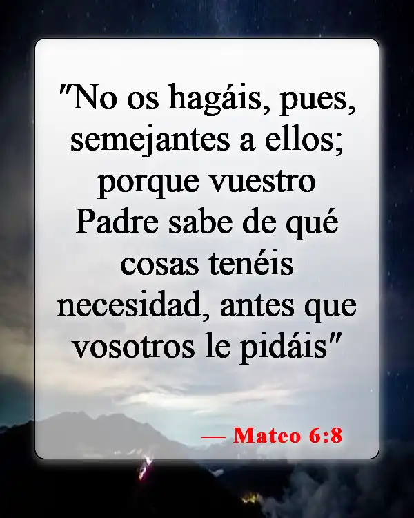 Versículos de la Biblia sobre Pedir en el Nombre de Jesús (Mateo 6:8)