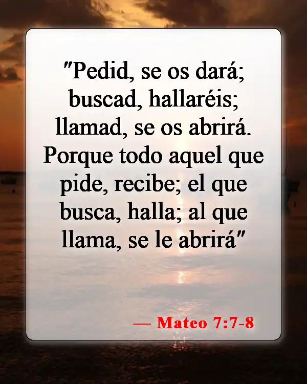 Versículos bíblicos sobre conocer la voluntad de Dios (Mateo 7:7-8)