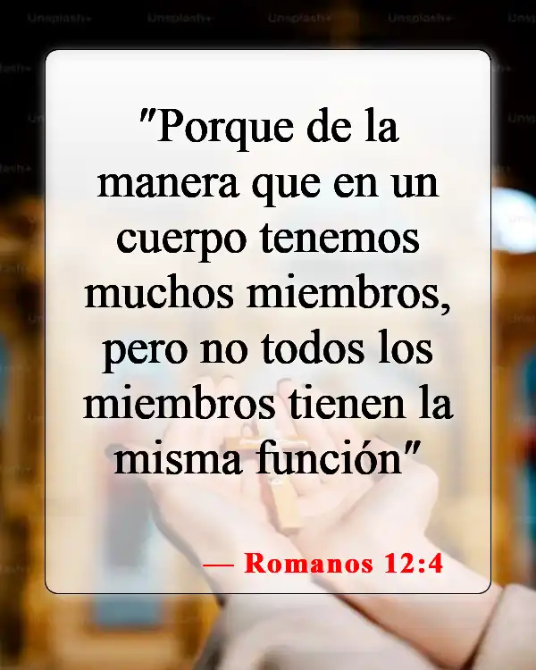 Versículos de la Biblia sobre la unidad en la iglesia (Romanos 12:4)