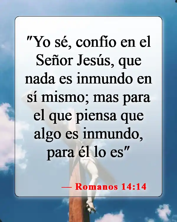 Versículos de la Biblia sobre comer pollo (Romanos 14:14)