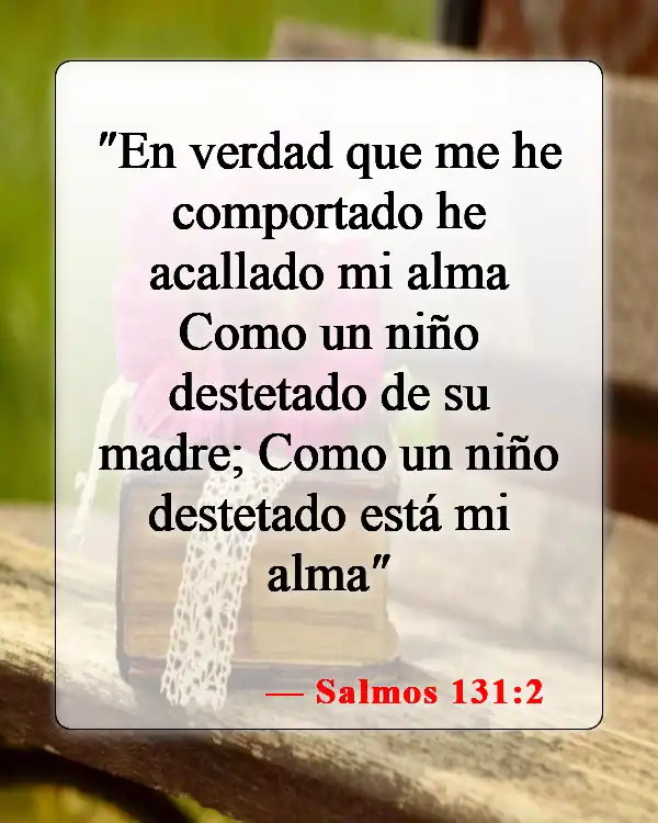 Versículos bíblicos sobre el tiempo de quietud (Salmos 131:2)