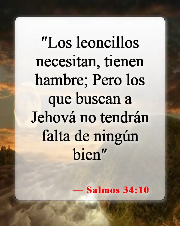 Versículos de la Biblia sobre problemas financieros (Salmos 34:10)