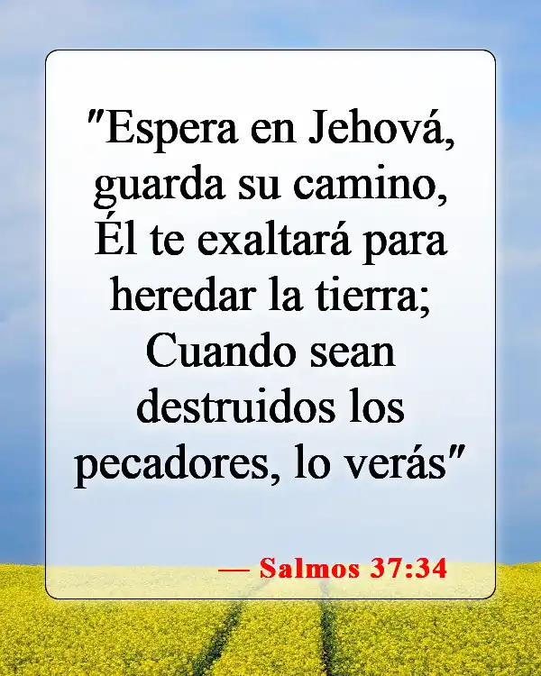 Versículos de la Biblia sobre cómo esperar en Dios (Salmos 37:34)