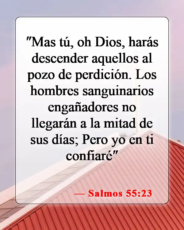 Versículos de la Biblia sobre los malhechores (Salmos 55:23)