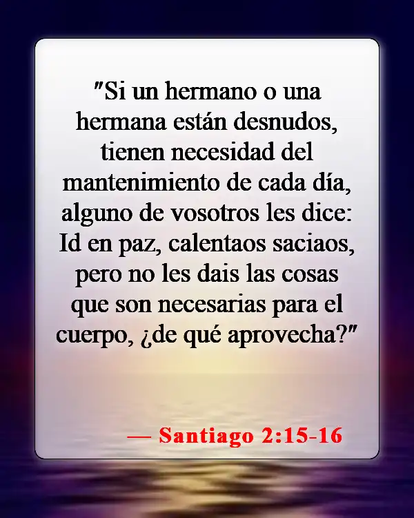 Versículos de la Biblia sobre viudas y huérfanos (Santiago 2:15-16)