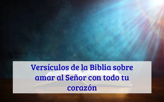 Versículos de la Biblia sobre amar al Señor con todo tu corazón