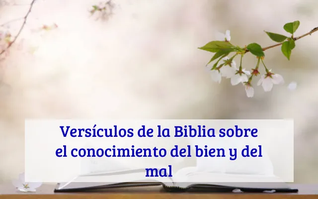 Versículos de la Biblia sobre el conocimiento del bien y del mal