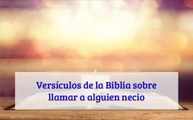 Versículos de la Biblia sobre llamar a alguien necio